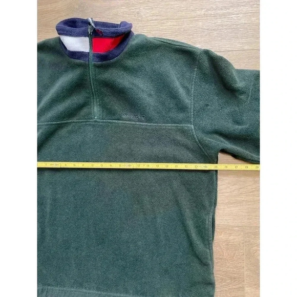 Vintage 90s Tommy Hilfiger Quarter Zip Fleece Pullover Logo Jacket Sz XL FLAW - Picture 8 of 13